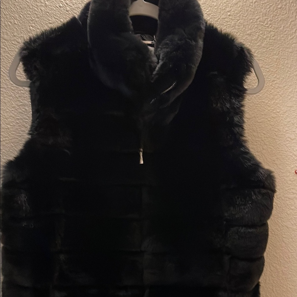 Black Faux Fur Vest